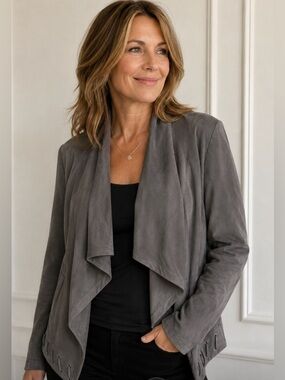 BB Dakota Women's Draped Gray Blazer